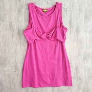 Anthropologie Celandine Dress Womens Medium Pink Sleeveless Bow Front Mini Cute